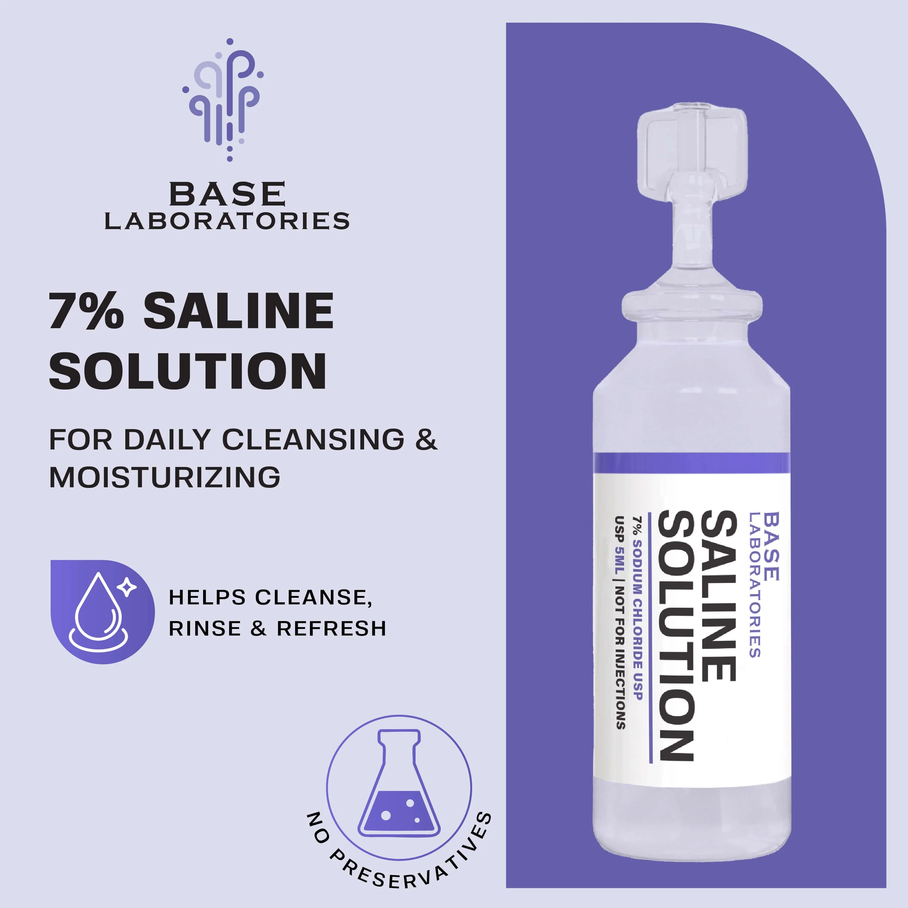 7% Saline Solution Vials — Compatible with Nebulizer Machines & Mesh Nebulizers 50 Pack - Image 2