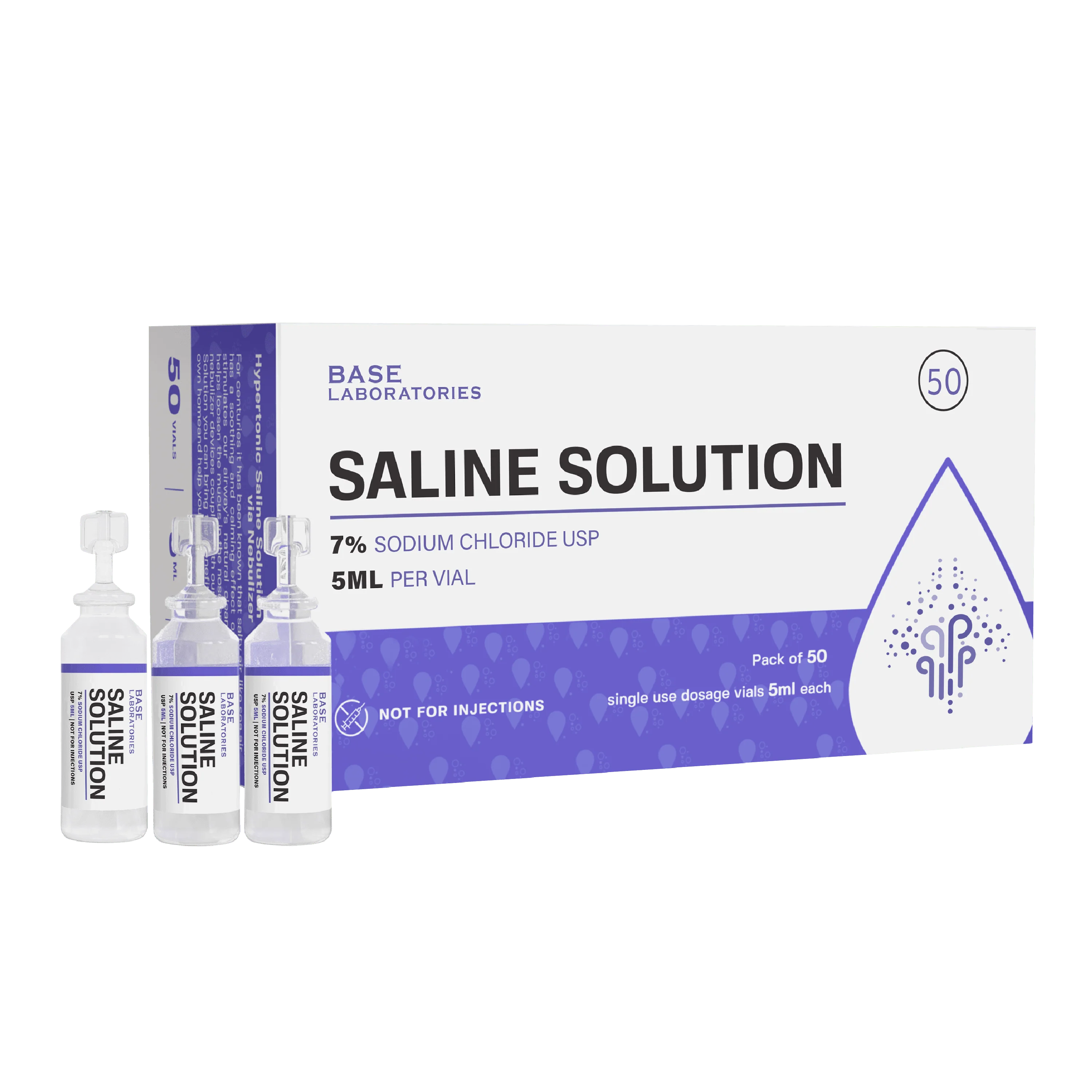7% Saline Solution Vials — Compatible with Nebulizer Machines & Mesh Nebulizers 50 Pack - Image 5