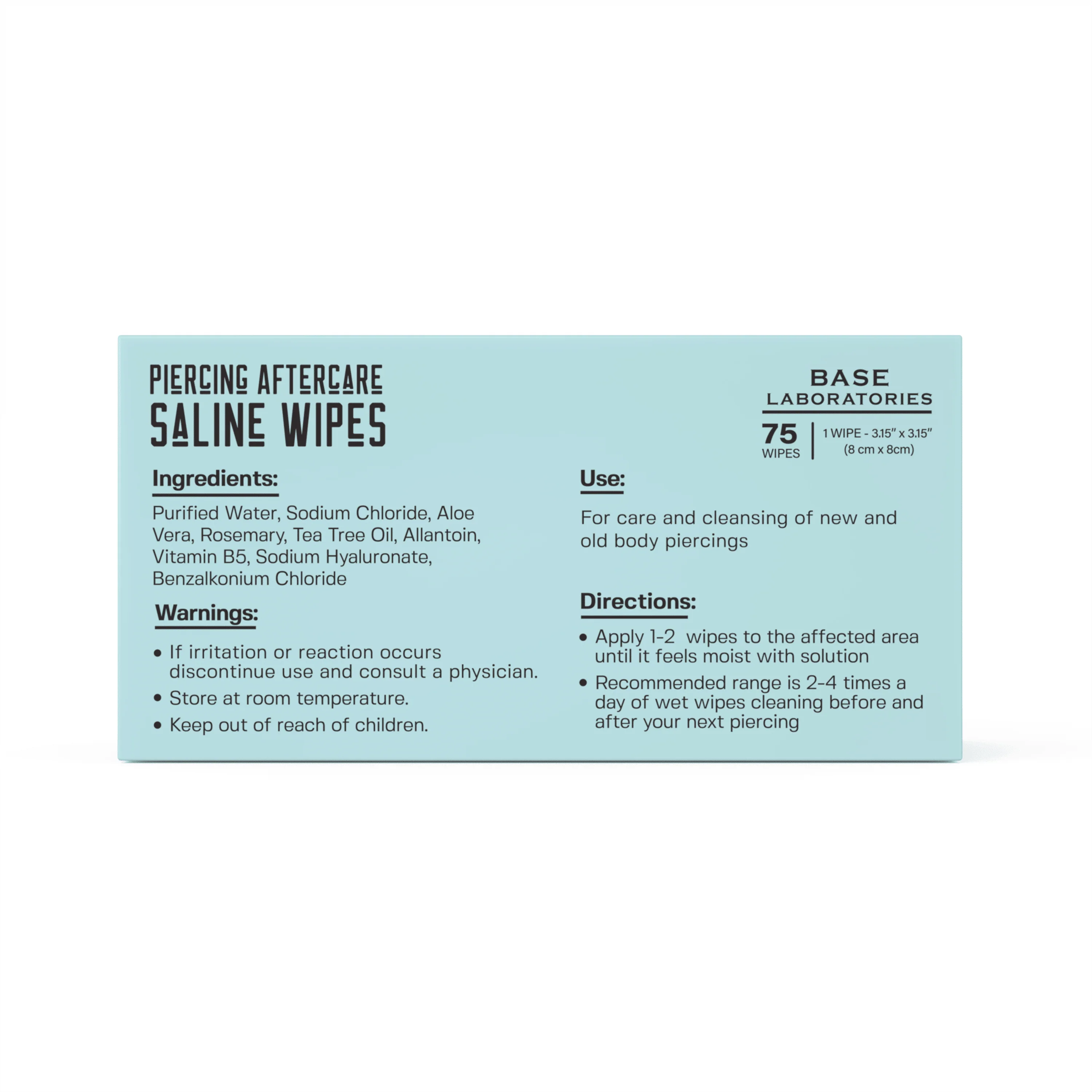 Piercing Aftercare Saline Wipes 75 Count - Image 9