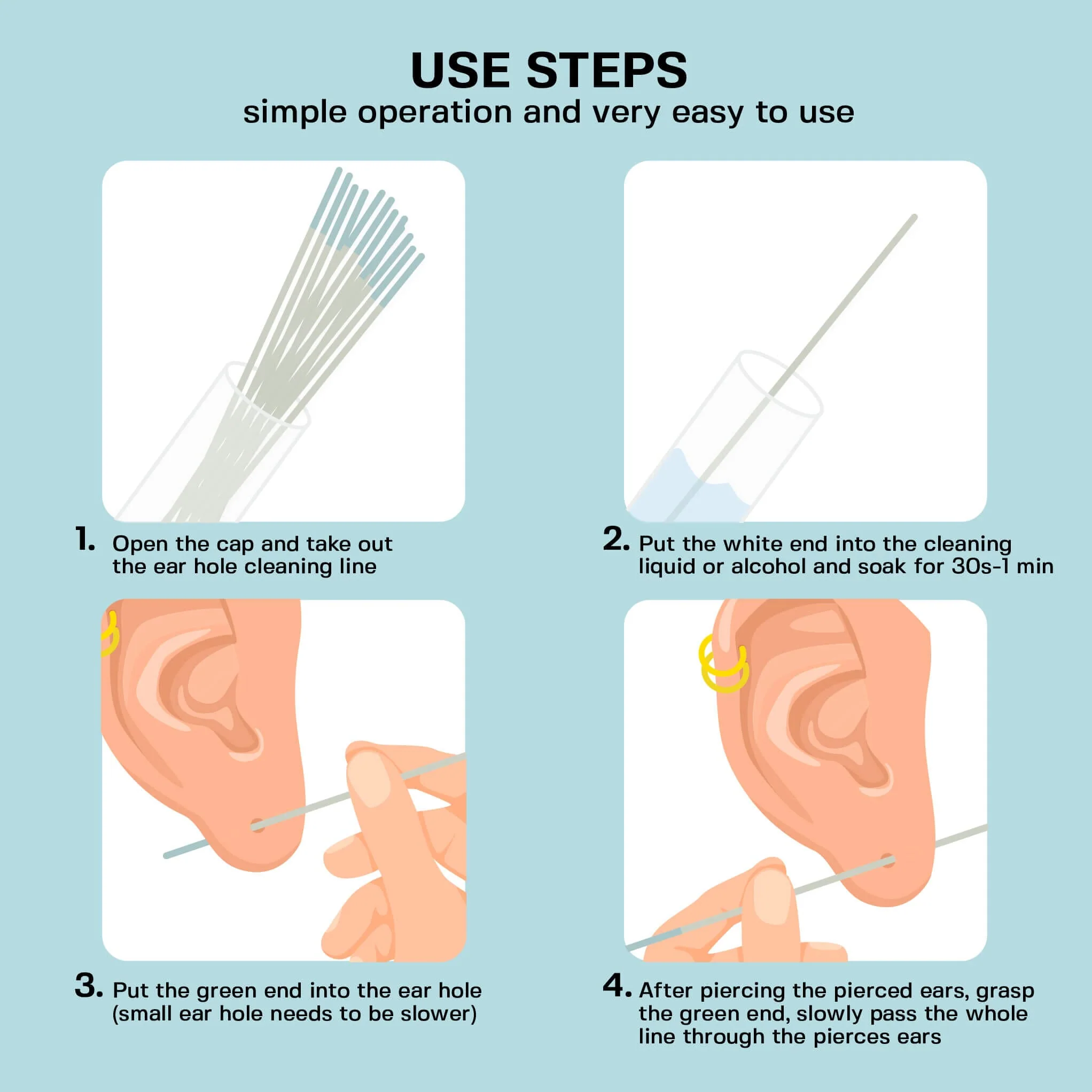 Piercing Hole Cleaner - Ear Floss Wholesale - Image 3